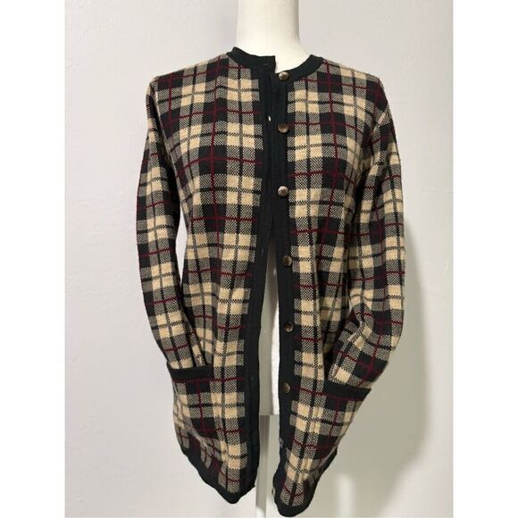 Liz Claiborne vintage button front sweater merino wool blend w/pockets S - Picture 4 of 6